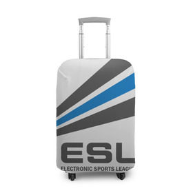Чехол для чемодана 3D с принтом ESL в Петрозаводске, 86% полиэфир, 14% спандекс | двустороннее нанесение принта, прорези для ручек и колес | cs go | cyber | dota 2 | progamer | sport | киберспорт