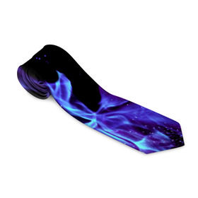 Галстук 3D с принтом Синий огонь в Петрозаводске, 100% полиэстер | Длина 148 см; Плотность 150-180 г/м2 | Тематика изображения на принте: дым | разные | синий | цветные