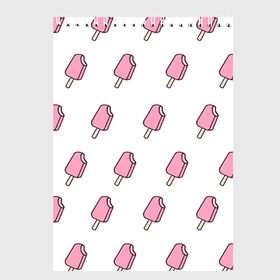 Скетчбук с принтом Мороженое розовое в Петрозаводске, 100% бумага
 | 48 листов, плотность листов — 100 г/м2, плотность картонной обложки — 250 г/м2. Листы скреплены сверху удобной пружинной спиралью | ice cream | мода | мороженое | тренд