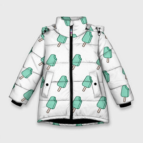 Зимняя куртка для девочек 3D с принтом Мороженое мятное в Петрозаводске, ткань верха — 100% полиэстер; подклад — 100% полиэстер, утеплитель — 100% полиэстер. | длина ниже бедра, удлиненная спинка, воротник стойка и отстегивающийся капюшон. Есть боковые карманы с листочкой на кнопках, утяжки по низу изделия и внутренний карман на молнии. 

Предусмотрены светоотражающий принт на спинке, радужный светоотражающий элемент на пуллере молнии и на резинке для утяжки. | ice cream | мода | мороженое | тренд