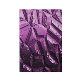 Обложка для паспорта матовая кожа с принтом Каменная кладка фиолетовая в Петрозаводске, натуральная матовая кожа | размер 19,3 х 13,7 см; прозрачные пластиковые крепления | Тематика изображения на принте: 