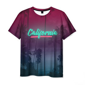 Мужская футболка 3D с принтом California в Петрозаводске, 100% полиэфир | прямой крой, круглый вырез горловины, длина до линии бедер | america | california | city | state | sun. summer | америка | город | калифорния | лето | солнце | штат