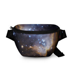 Поясная сумка 3D с принтом Вселенная в Петрозаводске, 100% полиэстер | плотная ткань, ремень с регулируемой длиной, внутри несколько карманов для мелочей, основное отделение и карман с обратной стороны сумки застегиваются на молнию | вселенная | галактика | звёзды | космическое пространство | космос | созвездие