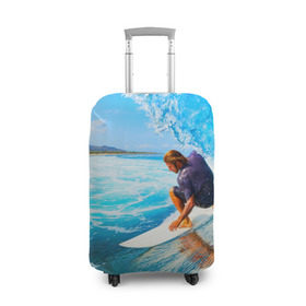 Чехол для чемодана 3D с принтом Лето в Петрозаводске, 86% полиэфир, 14% спандекс | двустороннее нанесение принта, прорези для ручек и колес | берег | волна | лето | море | отдых | серфинг