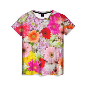Женская футболка 3D с принтом Счастье в Петрозаводске, 100% полиэфир ( синтетическое хлопкоподобное полотно) | прямой крой, круглый вырез горловины, длина до линии бедер | арт | весна | красота | лето | любовь | новинки | осень | подарок | популярное | природа | радуга | цветы