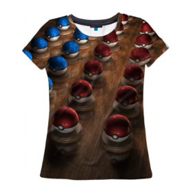 Женская футболка 3D с принтом Wood в Петрозаводске, 100% полиэфир ( синтетическое хлопкоподобное полотно) | прямой крой, круглый вырез горловины, длина до линии бедер | bulbasaur | pikachu | pokemon | squirtle | бальбазар | пикачу | покемон | сквиртл
