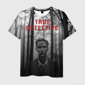 Мужская футболка 3D с принтом True Detective в Петрозаводске, 100% полиэфир | прямой крой, круглый вырез горловины, длина до линии бедер | Тематика изображения на принте: детектив | настоящий детектив | раст | сериал
