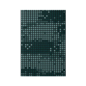 Обложка для паспорта матовая кожа с принтом Кибер камуфляж 3 в Петрозаводске, натуральная матовая кожа | размер 19,3 х 13,7 см; прозрачные пластиковые крепления | Тематика изображения на принте: пиксели | темный