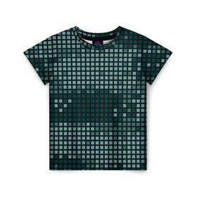 Детская футболка 3D с принтом Кибер камуфляж 3 в Петрозаводске, 100% гипоаллергенный полиэфир | прямой крой, круглый вырез горловины, длина до линии бедер, чуть спущенное плечо, ткань немного тянется | пиксели | темный