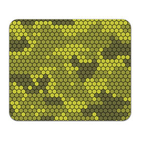 Коврик прямоугольный с принтом Кибер камуфляж 8 в Петрозаводске, натуральный каучук | размер 230 х 185 мм; запечатка лицевой стороны | Тематика изображения на принте: желтый | соты