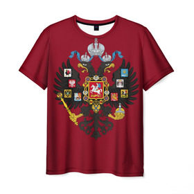 Мужская футболка 3D с принтом Двуглавый орел в Петрозаводске, 100% полиэфир | прямой крой, круглый вырез горловины, длина до линии бедер | герб | двуглавый орел
