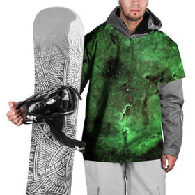 Накидка на куртку 3D с принтом Зеленый Космос в Петрозаводске, 100% полиэстер |  | вселенная | галактика | звезды