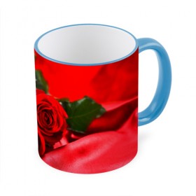 Кружка 3D с принтом Розы в Петрозаводске, керамика | ёмкость 330 мл | Тематика изображения на принте: букет | красная | лепесток | разноцветная | роза | цветок