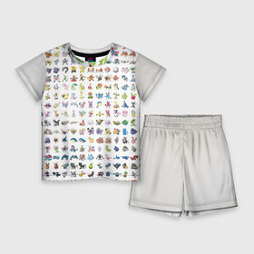 Детский костюм с шортами 3D с принтом Wall в Петрозаводске,  |  | bulbasaur | pikachu | pokemon | squirtle | бальбазар | пикачу | покемон | сквиртл
