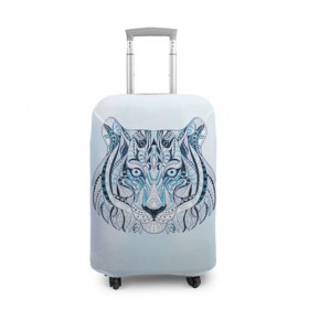 Чехол для чемодана 3D с принтом Тигр в Петрозаводске, 86% полиэфир, 14% спандекс | двустороннее нанесение принта, прорези для ручек и колес | тигр