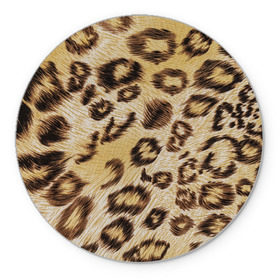 Коврик круглый с принтом Леопардовая ткань в Петрозаводске, резина и полиэстер | круглая форма, изображение наносится на всю лицевую часть | гепард | гламур | леопард | мода | пятна | роскошь | ткань | точки | шерсть