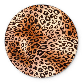 Коврик круглый с принтом Леопардовая шкура в Петрозаводске, резина и полиэстер | круглая форма, изображение наносится на всю лицевую часть | гепард | гламур | леопард | мода | роскошь | шерсть