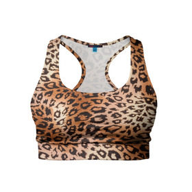 Женский спортивный топ 3D с принтом Леопардовая шкура в Петрозаводске, 82% полиэстер, 18% спандекс Ткань безопасна для здоровья, позволяет коже дышать, не мнется и не растягивается |  | гепард | гламур | леопард | мода | роскошь | шерсть