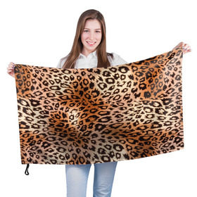 Флаг 3D с принтом Леопардовая шкура в Петрозаводске, 100% полиэстер | плотность ткани — 95 г/м2, размер — 67 х 109 см. Принт наносится с одной стороны | гепард | гламур | леопард | мода | роскошь | шерсть