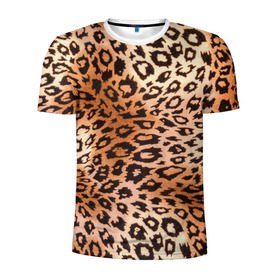 Мужская футболка 3D спортивная с принтом Леопардовая шкура в Петрозаводске, 100% полиэстер с улучшенными характеристиками | приталенный силуэт, круглая горловина, широкие плечи, сужается к линии бедра | Тематика изображения на принте: гепард | гламур | леопард | мода | роскошь | шерсть