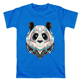 Мужская футболка хлопок с принтом Панда в Петрозаводске, 100% хлопок | прямой крой, круглый вырез горловины, длина до линии бедер, слегка спущенное плечо. | панда