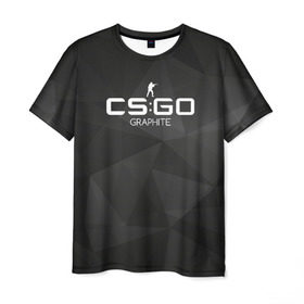 Мужская футболка 3D с принтом cs:go - Graphite (Графит) в Петрозаводске, 100% полиэфир | прямой крой, круглый вырез горловины, длина до линии бедер | cs | csgo | го | кс