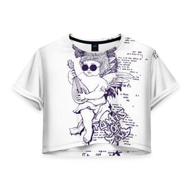 Женская футболка 3D укороченная с принтом Нежный ангел в Петрозаводске, 100% полиэстер | круглая горловина, длина футболки до линии талии, рукава с отворотами | Тематика изображения на принте: ангел | граффити | музыка | новинки | популярное | хиппи