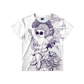 Детская футболка 3D с принтом Нежный ангел в Петрозаводске, 100% гипоаллергенный полиэфир | прямой крой, круглый вырез горловины, длина до линии бедер, чуть спущенное плечо, ткань немного тянется | Тематика изображения на принте: ангел | граффити | музыка | новинки | популярное | хиппи