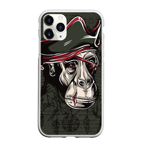 Чехол для iPhone 11 Pro Max матовый с принтом Старый пират в Петрозаводске, Силикон |  | обезьяна | шимпанзе