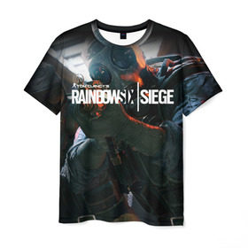 Мужская футболка 3D с принтом Rainbow six | Siege в Петрозаводске, 100% полиэфир | прямой крой, круглый вырез горловины, длина до линии бедер | boom | fire | rainbowsix | siege | tom clansys