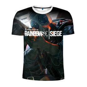 Мужская футболка 3D спортивная с принтом Rainbow six | Siege в Петрозаводске, 100% полиэстер с улучшенными характеристиками | приталенный силуэт, круглая горловина, широкие плечи, сужается к линии бедра | boom | fire | rainbowsix | siege | tom clansys
