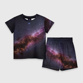 Детский костюм с шортами 3D с принтом Млечный путь в Петрозаводске,  |  | вселенная | галактика | звёзды | космическое пространство | космос | созвездие