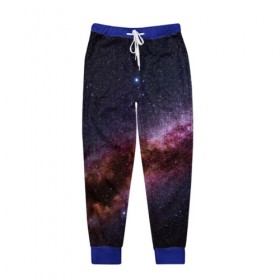 Мужские брюки 3D с принтом Млечный путь в Петрозаводске, 100% полиэстер | манжеты по низу, эластичный пояс регулируется шнурком, по бокам два кармана без застежек, внутренняя часть кармана из мелкой сетки | вселенная | галактика | звёзды | космическое пространство | космос | созвездие
