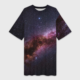 Платье-футболка 3D с принтом Млечный путь в Петрозаводске,  |  | вселенная | галактика | звёзды | космическое пространство | космос | созвездие
