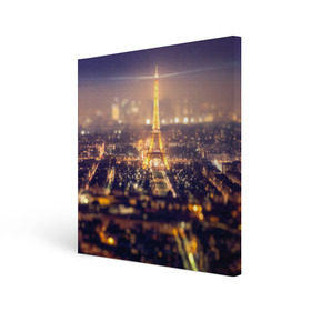 Холст квадратный с принтом Эйфелева башня в Петрозаводске, 100% ПВХ |  | sity | блики | город | европа | ночь | париж | романтика | свет | эйфелева башня