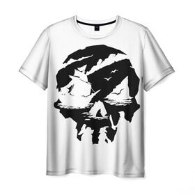 Мужская футболка 3D с принтом Sea of Thieves в Петрозаводске, 100% полиэфир | прямой крой, круглый вырез горловины, длина до линии бедер | of | pirat | sea | thieves | пират | череп