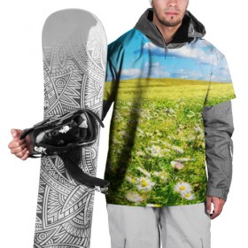 Накидка на куртку 3D с принтом Ромашковый ковёр в Петрозаводске, 100% полиэстер |  | Тематика изображения на принте: горизонт | зелень | небо | облака | поле | поляна | ромашки | солнце | цветы