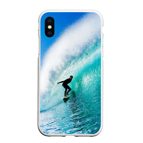 Чехол для iPhone XS Max матовый с принтом Океан в Петрозаводске, Силикон | Область печати: задняя сторона чехла, без боковых панелей | лето | море | океан | отдых | серфинг | синяя