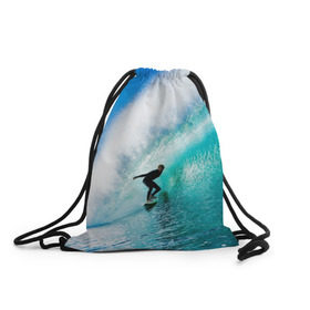 Рюкзак-мешок 3D с принтом Океан в Петрозаводске, 100% полиэстер | плотность ткани — 200 г/м2, размер — 35 х 45 см; лямки — толстые шнурки, застежка на шнуровке, без карманов и подкладки | лето | море | океан | отдых | серфинг | синяя