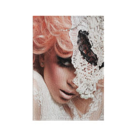 Обложка для паспорта матовая кожа с принтом Lady Gaga в Петрозаводске, натуральная матовая кожа | размер 19,3 х 13,7 см; прозрачные пластиковые крепления | Тематика изображения на принте: lady gaga | звезда | знаменитость | леди гага | музыка | певица