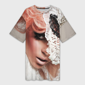 Платье-футболка 3D с принтом Lady Gaga в Петрозаводске,  |  | lady gaga | звезда | знаменитость | леди гага | музыка | певица