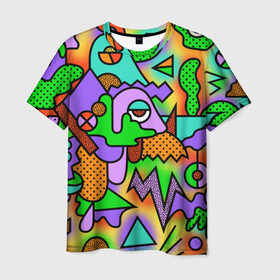 Мужская футболка 3D с принтом Прекрасный орнамент в Петрозаводске, 100% полиэфир | прямой крой, круглый вырез горловины, длина до линии бедер | абстрактный | узор | яркий