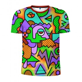 Мужская футболка 3D спортивная с принтом Прекрасный орнамент в Петрозаводске, 100% полиэстер с улучшенными характеристиками | приталенный силуэт, круглая горловина, широкие плечи, сужается к линии бедра | абстрактный | узор | яркий