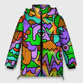 Женская зимняя куртка 3D с принтом Прекрасный орнамент в Петрозаводске, верх — 100% полиэстер; подкладка — 100% полиэстер; утеплитель — 100% полиэстер | длина ниже бедра, силуэт Оверсайз. Есть воротник-стойка, отстегивающийся капюшон и ветрозащитная планка. 

Боковые карманы с листочкой на кнопках и внутренний карман на молнии | абстрактный | узор | яркий