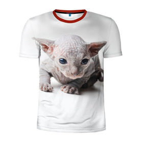 Мужская футболка 3D спортивная с принтом Сфинкс 1 в Петрозаводске, 100% полиэстер с улучшенными характеристиками | приталенный силуэт, круглая горловина, широкие плечи, сужается к линии бедра | кот | котенок | котик | котэ | кошка | сфинкс