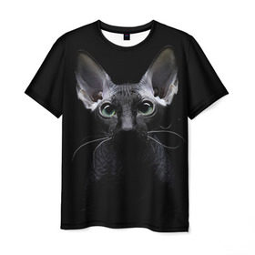 Мужская футболка 3D с принтом Сфинкс 2 в Петрозаводске, 100% полиэфир | прямой крой, круглый вырез горловины, длина до линии бедер | кот | котенок | котик | котэ | кошка | сфинкс