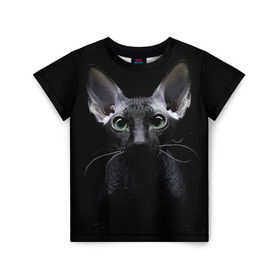 Детская футболка 3D с принтом Сфинкс 2 в Петрозаводске, 100% гипоаллергенный полиэфир | прямой крой, круглый вырез горловины, длина до линии бедер, чуть спущенное плечо, ткань немного тянется | кот | котенок | котик | котэ | кошка | сфинкс