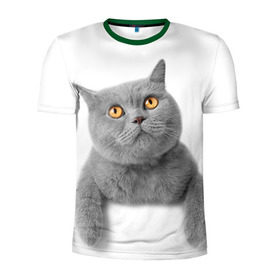Мужская футболка 3D спортивная с принтом Британец 2 в Петрозаводске, 100% полиэстер с улучшенными характеристиками | приталенный силуэт, круглая горловина, широкие плечи, сужается к линии бедра | Тематика изображения на принте: британец | британская | британцы | кот | котенок | котик | котэ | кошка