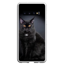 Чехол для Samsung Galaxy S10 с принтом Мейн-кун 3 в Петрозаводске, Силикон | Область печати: задняя сторона чехла, без боковых панелей | Тематика изображения на принте: кот | котенок | котик | котэ | кошка | мейн кун | мейнкун | мэйн кун | мэйнкун