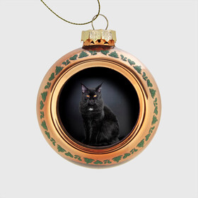 Стеклянный ёлочный шар с принтом Мейн-кун 3 в Петрозаводске, Стекло | Диаметр: 80 мм | Тематика изображения на принте: кот | котенок | котик | котэ | кошка | мейн кун | мейнкун | мэйн кун | мэйнкун
